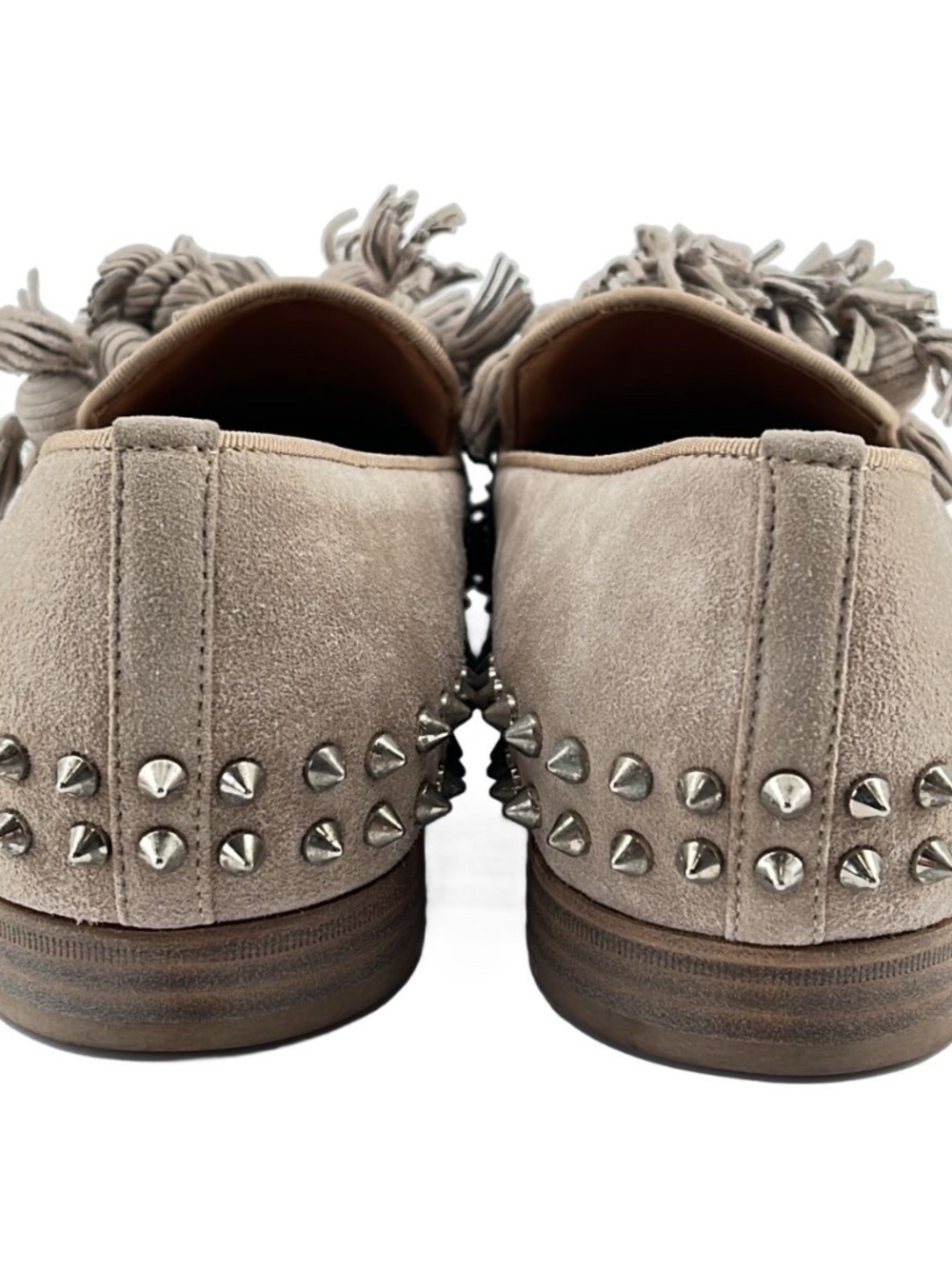 Christian Louboutin Tassel Spikes Flat Stone Suede Loafers Mens Sz 43 - Picture 3 of 8